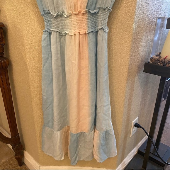 RAILS Women Ashlyn Gradient Smocked Waist Linen Blend Dress Size Small - Picture 3 of 8